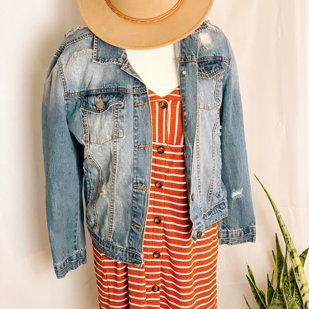 Black Label Spring Ripped Jean Jacket